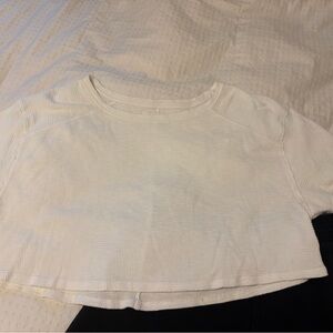 Aerie Ivory Cream Ribbed Waffle Knit Top Medium